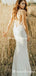 Spaghetti Strap Lace Mermaid BacklessLong Cheap Wedding Dresses, WDS0029