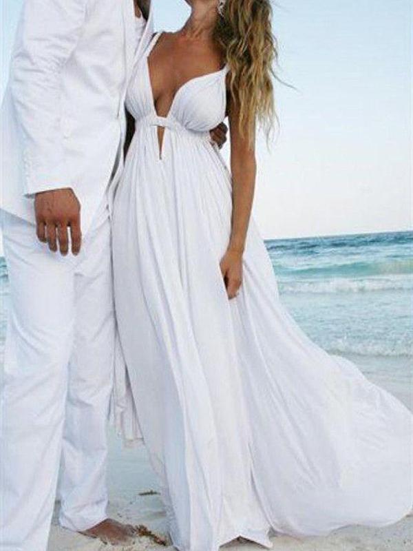 White Beach Dresses, Beach Bridal Gowns | Dressafford