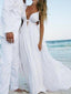 Unique Sexy Simple Casual Cheap White Beach Wedding Dresses, WDY0178