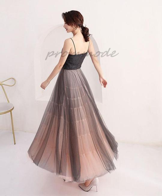 Cute Black Tulle Short Prom Dresses With Straps,Homecoming Dresses,PDY0349
