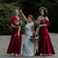 Mismatched Burgundy Chiffon Charming Cute Floor-Length Long Cheap Bridesmaid Dresses, TYP0103