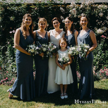 Sleeveless V-neck Charming New Arrival Mermaid Long Cheap Bridesmaid Dresses, TYP0109