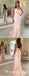 Blush One Shoulder Sleeveless Long Cheap Chiffon Bridesmaid Dresses, TYP0009