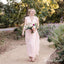 Simple Charming Pink V-neck Sleeveless Chiffon Long Cheap Bridesmaid Dresses, TYP0076