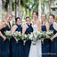 Mismatched Charming Blue Chiffon A-line Long Cheap Bridesmaid Dresses, BDS0070