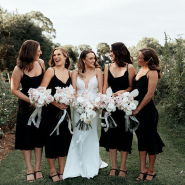 Spaghetti Strap Black Mermaid Tea Length Cheap Bridesmaid Dresses, BDS0104