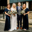 New Arrival V-neck Short Sleeve Velvet Long Cheap Bridesmaid Dresses, BDS0118