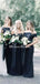 Mismatched Black Mermaid Charming Long Cheap Bridesmaid Dresses, BDS0111