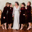 Newest High Neck Long Sleeves Burgundy Velvet Cheap Bridesmaid Dresses, BDS0121
