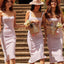 Mismatched Pink Mermaid Tea Length Cheap Bridesmaid Dresses, BDS0107