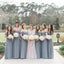 New Arrival Off-The-Shoulder Dusty Blue Tulle A-line Long Cheap Bridesmaid Dresses, BDS0069