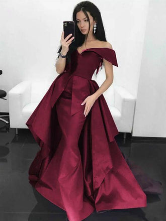 Off Shoulder Long Mermaid Prom Dresses, Popular Prom Dresses, BG0442