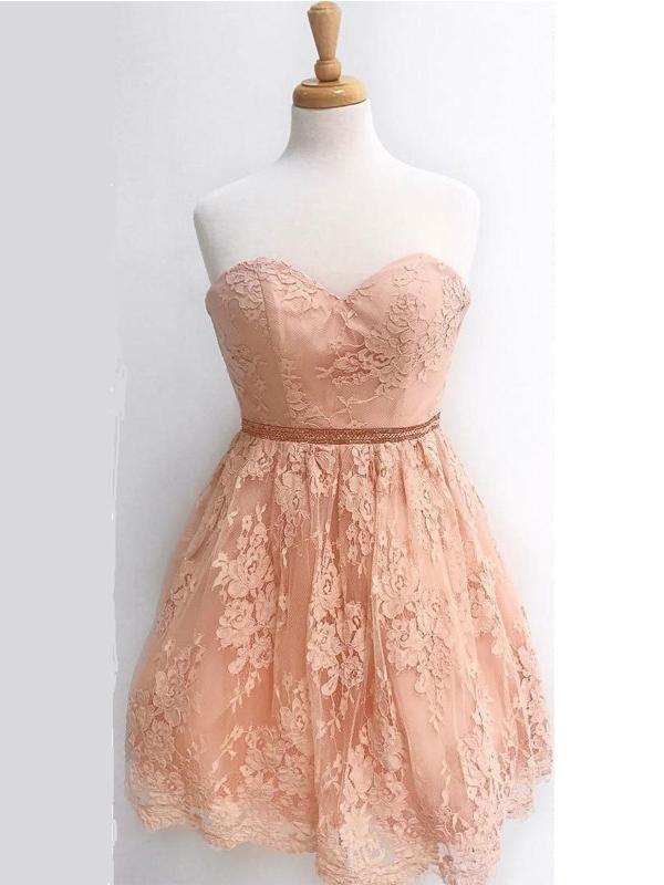 Sweetheart Stunning Lace Cheap Short Homecoming Dresses Online, BDY0359