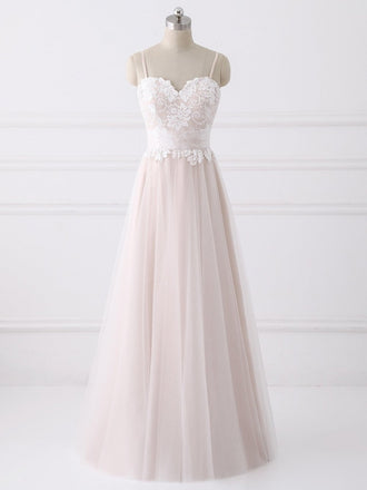 Spaghetti Straps Sweetheart A-line Cheap Wedding Dresses Online, WDY0210