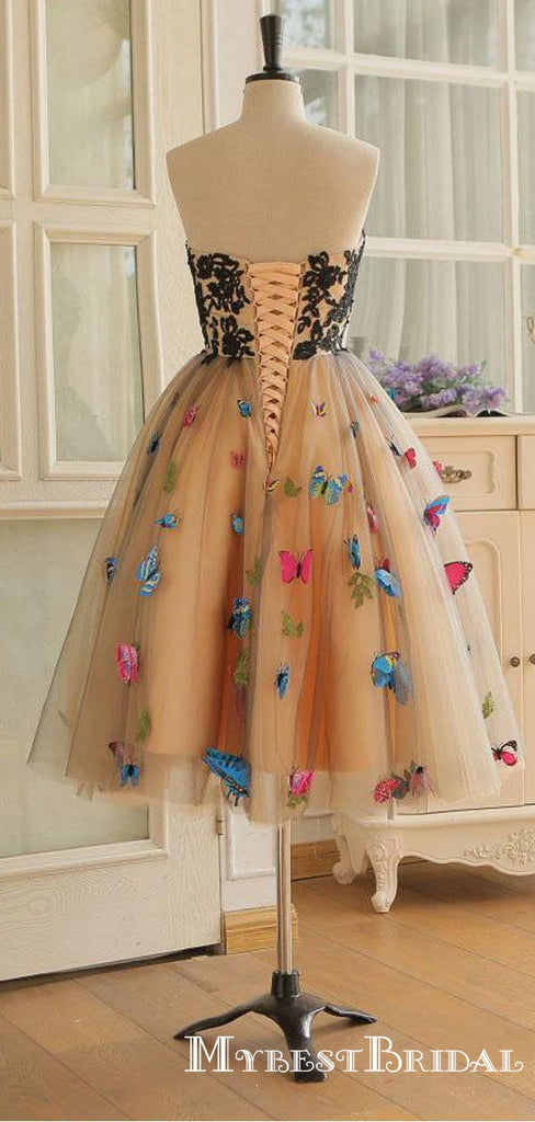 Chic Sweetheart Short Cheap Homecoming Dresses With Applique, TYP0056