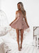 Off Shoulder High Low Dusty Pink Lace Homecoming Dresses 2018, BDY0235