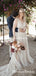 New Arrival V-neck Ivory Tulle A-line Long Cheap Wedding Dresses, WDS0021