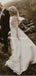 Elegant High Neck Long Sleeve A-line Satin Long Cheap Wedding Dresses, WDS0055