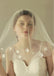 New Arrival Delicate Tulle Long Wedding Veils With Handmade Flowers , WV0109