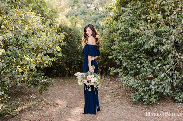 Simple Charming Navy Blue Off-Shoulder Sleeveless Chiffon Long Cheap Bridesmaid Dresses, TYP0072