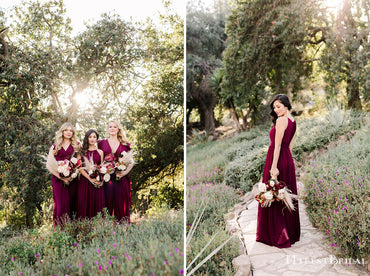 Simple Charming Burgundy Halter Sleeveless Chiffon Long Cheap Bridesmaid Dresses, TYP0075