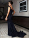 Mermaid Black Sequin Prom Dresses With Trailing,Cheap Prom Dresses,PDY0432