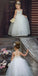 Cheap Tulle Spaghetti Straps Beaded Long Flower Girl Dresses For Wedding Party,FGY0175