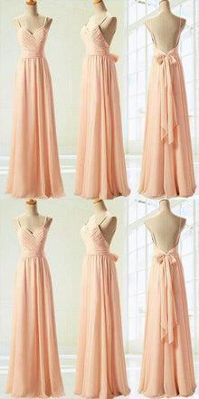 Sweet Heart Backless Pink Chiffon Bridesmaid Dresses,Cheap Bridesmaid Dresses,WGY0359