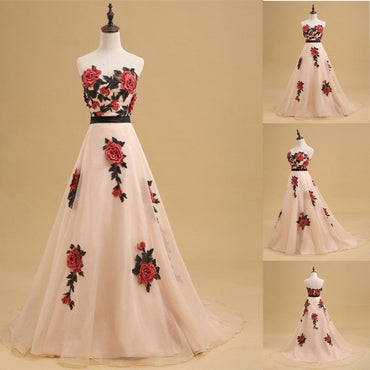 Newest Straight across Print evening dress with trailing, A-line long prom dresses,Evening Party Dress.PDY0245