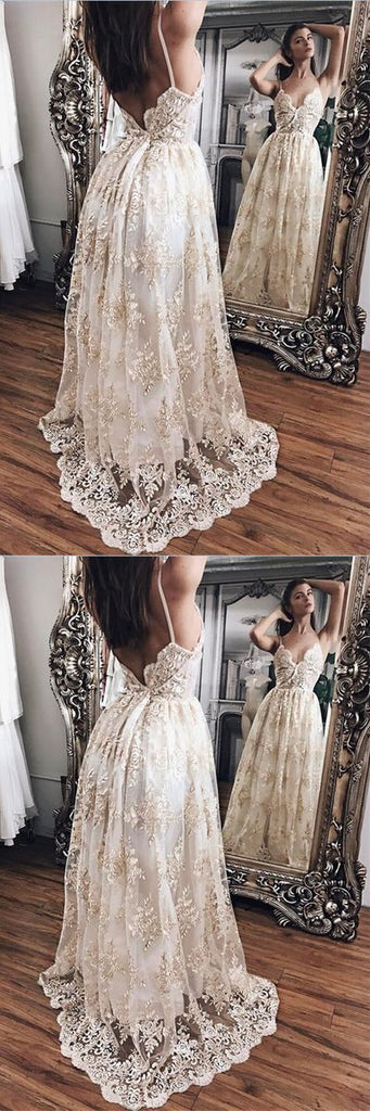 Loverly Lace Princess Backless Evening Gowns,Prom Dresses,Party Dresses,PDY0343