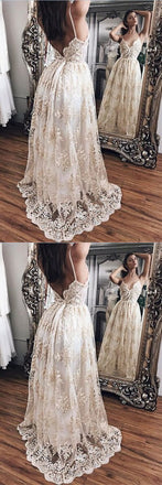 Loverly Lace Princess Backless Evening Gowns,Prom Dresses,Party Dresses,PDY0343
