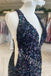 Sexy V-neck Sleeveless Side slit Sheath Long Prom Dress,PDS1071