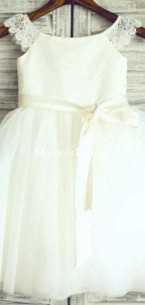 Ivory Lovely Tulle Cheap Flower Girl Dresses, Weding Little Girl Dresses, FGY0136