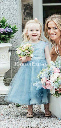 Sky_Blue Organza Lace Flower Girl Dresses,Cheap Toddler Flower Girl Dresses,FGY0195