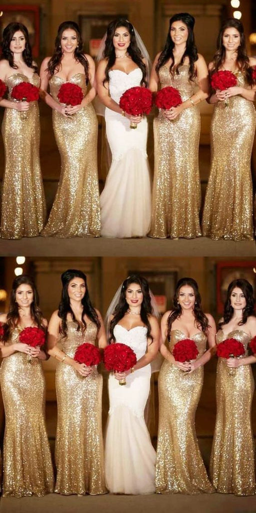 Shining Sweetheart SequinFull Length Long Bridesmaid Dresses,Wedding Party Dresses,WGY0190