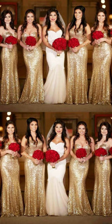 Shining Sweetheart SequinFull Length Long Bridesmaid Dresses,Wedding Party Dresses,WGY0190