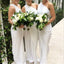 Sheath One Shoulder White Chiffon Bridesmaid Dress,Cheap Bridesmaid Dresses,WGY0346
