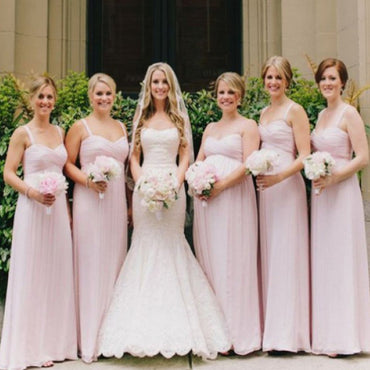 Newest Short White Lace Pink Round Neck Sleeveless Wedding Party Dresses, Bridesmaid Dresses,WGY0144