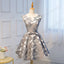 Stunning Satin V-neck Short A-line Homecoming Dress With Bow-knot,BDY0161