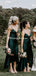 Simple Spaghetti Strap Green Elestic Silk Long Cheap Bridesmaid Dresses, BDS0125