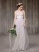Simple Illusion Spahgetti Straps Tulle A-line Wedding Dresses Online, WDY0238