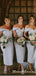 Off-The-Shoulder Charming Simple Mermaid Tea-Length Long Cheap Bridesmaid Dresses, BDS0034