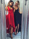 High Low V Neck Simple Cheap Short Red Homecoming Dresses Online,BDY0299