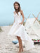 White High Low Simple Cheap Homecoming Dresses Online, BDY0335