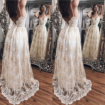 Loverly Lace Princess Backless Evening Gowns,Prom Dresses,Party Dresses,PDY0343