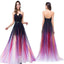 New Arrival Open Back Long Gradient Chiffon Modest Prom Dresses, Evening Party Dresses,PDY0265