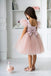 Cute Bateau Cap Sleeves Lilac Tulle A-line Short Cheap Flower Girl Dresses, FGS0013