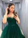 Elegant Charming Green Spaghetti Strap Sweetheart Tulle Long Cheap Formal Evening Party Prom Dresses, PDS0032