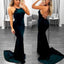 Sexy Mermaid Spaghetti Straps Backless Satin Long Prom/Evening Dress with Lace, PDY0215