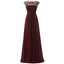 Open Back See Through Burgundy Lace Cheap Long Bridesmaid Dresses Online, WGY0319